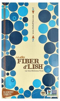 NuGo Nutrition, Fiber d'Lish, Heidelbeere, Schuster, 16 Riegel je 45 g