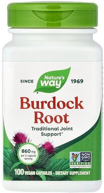 Thumbnail - Nature's Way, Burdock Root, Klettenwurzel, 100 vegane Kapseln (430 mg pro Kapsel)
