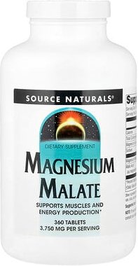 Source Naturals, Magnesium Malate, Magnesiummalat, 360 Tabletten, (1.250 mg pro Tablette)