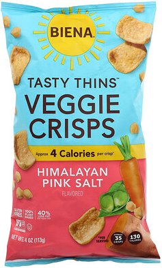 BIENA, Tasty Thins™ Veggie Crisps, Himalayan Pink Salt, 4 oz (113 g)