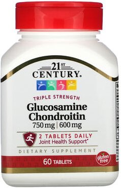 21st Century, Glucosamin/Chondroitin, dreifache Stärke, 750 mg/600 mg, 60 Tabletten
