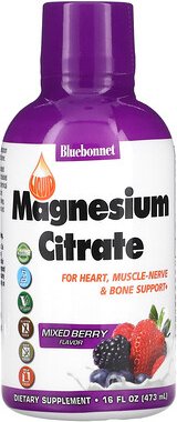 Bluebonnet Nutrition, Liquid Magnesium Citrate, flüssiges Magnesiumcitrat, gemischte Beeren, 473 ml (16 fl. oz.)