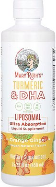 MaryRuth's, Turmeric & DHA Liposomal Liquid Supplement, liposomales flüssiges Ergänzungsmittel mit Kurkuma und DHA, Oran...