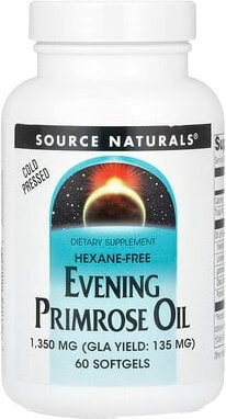 Source Naturals, Evening Primrose Oil, Nachtkerzenöl, 1.350 mg, 60 Weichkapseln