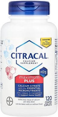 Citracal, Calcium-Ergänzungsmittel + D3, Maximum Plus, 120 überzogene Kapseln