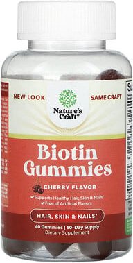 Nature's Craft, Biotin-Fruchtgummis, Kirsche, 60 Fruchtgummis