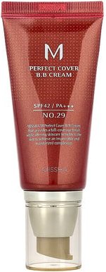 Missha, M Perfect Cover BB Cream, perfekt abdeckende BB-Creme, LSF 42 PA+++, Nr. 29 Karamellbeige, 50 ml (1,69 fl. oz.)