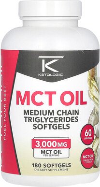 KetoLogic, MCT Oil, MCT-Öl, 180 Weichkapseln (1.000 mg pro Weichkapsel)