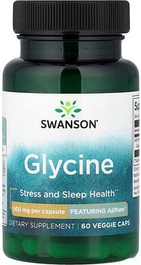 Swanson, Glycin, 500 mg, 60 pflanzliche Kapseln