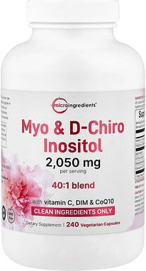 Micro Ingredients, Myo D-Chiro Inositol, D-Chiro-Inosit, 240 pflanzliche Kapseln