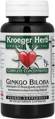 Kroeger Herb Co, Vollständige Konzentrate, Ginkgo biloba, 90 vegetarische Kapseln