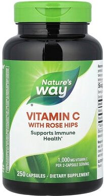 Nature's Way, Vitamin C with Rose Hips, Vitamin C mit Hagebutten, 250 Kapseln