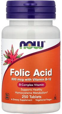 NOW Foods, Fol Acid, Folsäure, 250 Tabletten