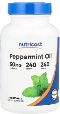 Nutricost, Peppermint Oil, Pfefferminzöl, 50 mg, 240 Weichkapseln