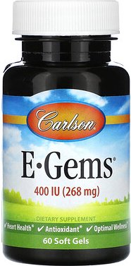 Thumbnail - Carlson, E-Gems, 400 IU (268 mg), 60 Weichkapseln
