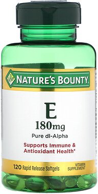 Nature's Bounty, Vitamin E, 180 mg, 120 Weichkapseln mit schneller Freisetzung