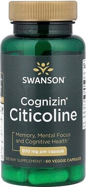 Thumbnail - Swanson, Cognizin® Citicoline, Citicolin, 60 pflanzliche Kapseln (500 mg pro Kapsel)