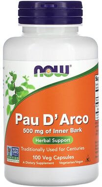 NOW Foods, Pau D'Arco, 500 mg, 100 pflanzliche Kapseln