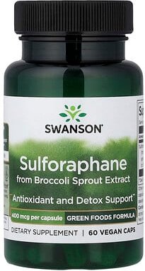 Swanson, Sulforaphan aus Brokkolisprossenextrakt, 400 mcg, 60 vegane Kapseln