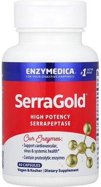 Enzymedica, SerraGold®, hochwirksame Serrapeptase, 60 Kapseln