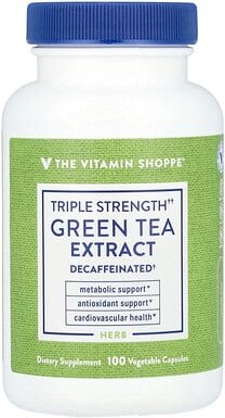 Thumbnail - The Vitamin Shoppe, Green Tea Extract, Grüner-Tee-Extrakt, dreifache Wirkstärke, entkoffeiniert, 100 pflanzliche Kapseln...