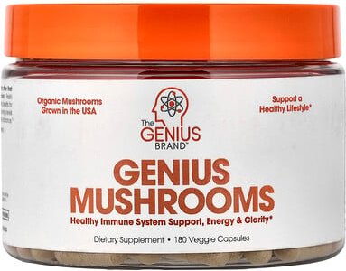 The Genius Brand, Genius Mushrooms, 180 pflanzliche Kapseln