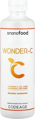 Codeage, Nanofood, Wonder-C, Nano-Food, Vitamin C, Orange-Mandarine, 450 ml (15,22 fl. oz.)