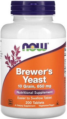 NOW Foods, Brewer's Yeast, Bierhefe, 650 mg, 200 Tabletten