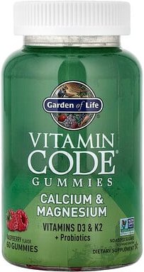 Garden of Life, Vitamin Code Gummies, Calcium und Magnesium, Himbeere, 60 Fruchtgummis