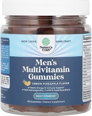 Thumbnail - Nature's Craft, Men's Multivitamin Gummies, Multivitamin-Fruchtgummis für Männer, Zitrone-Ananas, 90 Fruchtgummis