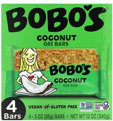 Bobo's Oat Bars, Kokosnuss-Hafer-Riegel, 4 Riegel, je 85 g (3 oz.)