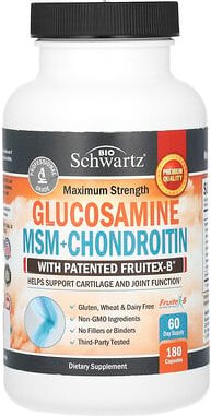 Thumbnail - BioSchwartz, Maximum Strength, Glucosamin MSM + Chondroitin, Glucosamin MSM + Chondroitin, 180 Kapseln