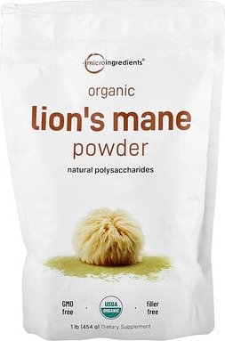 Micro Ingredients, Organic Lion's Mane Powder, Bio-Löwenmähnepulver, 454 g (1 lb.)