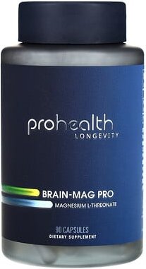 Thumbnail - ProHealth Longevity, Brain-Mag Pro, Magnesium-L-Threonat, 90 Kapseln (48 mg pro Kapsel)