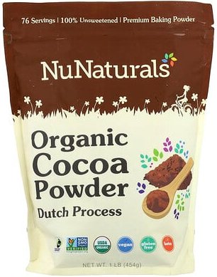 NuNaturals, Organic Cocoa Powder, Bio-Kakaopulver, 454 g (1 lb.)