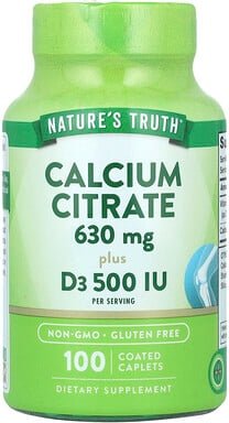 Thumbnail - Nature's Truth, Calcium Citrate Plus D3, Calciumcitrat plus D3, 100 überzogene Kapseln