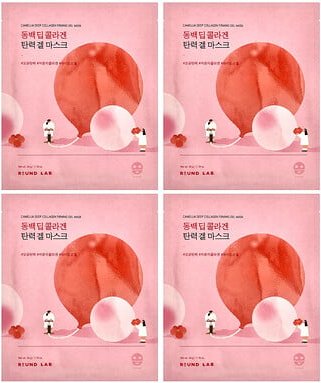 Round Lab, Camellia Deep Collagen Firm Gel Beauty Mask, feste Gel-Maske mit tiefem Kollagen, 4er Pack, 34 g (1,19 oz.)