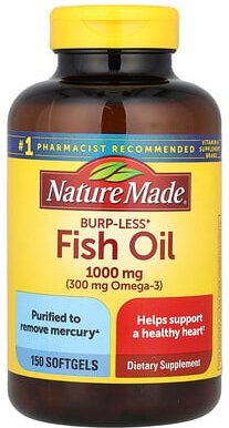 Nature Made, Fish Oil, Burp-Less, Fischöl, 1.000 mg, 150 Weichkapseln