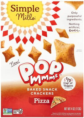 Simple Mills, Pop Mmms™, Baked Snack Crackers, gebackene Snack-Cracker, Pizza, 113 g (4 oz.)