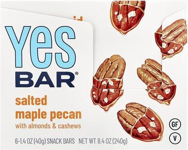 Yes Bar, Snack Bars, gesalzene Ahorn-Pekannuss-Snacks, 6 Riegel, je 40 g (1,4 oz.).