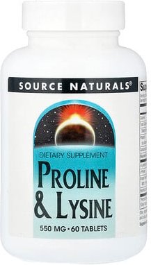Source Naturals, Proline & Lysine, Prolin und Lysin, 60 Tabletten