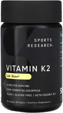 Sports Research, Vitamin K2, niedrige Dosis, 45 mcg, 90 vegetarische Weichkapseln