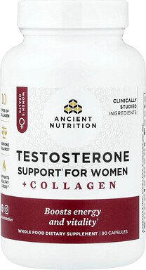 Ancient Nutrition, Testosterone Support for Women + Collagen, Unterstützung von Testosteron für Frauen + Kollagen, 90 Ka...