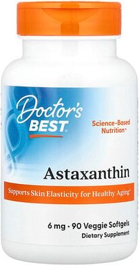 Doctor's Best, Astaxanthin, Ergänzungsmittel mit Astaxanthin, 6 mg, 90 pflanzliche Weichkapseln