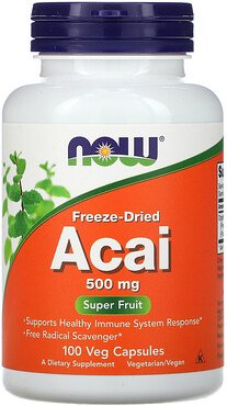 NOW Foods, Gefriergetrocknete Acai, 500 mg, 100 pflanzliche Kapseln