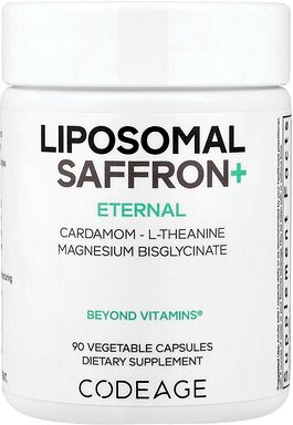 Codeage, Eternal, Liposomal Saffron+, liposomales Safran+, 90 pflanzliche Kapseln