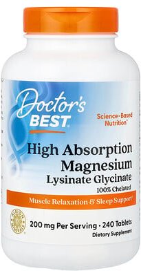 Doctor's Best, High Absorption Magnesium, hochabsorbierendes Magnesium, 240 Tabletten (100 mg pro Tablette)
