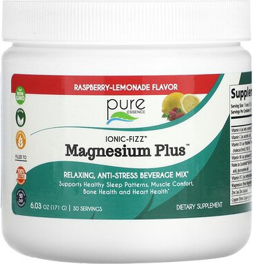 Thumbnail - Pure Essence, Ionic-Fizz, Magnesium Plus, Himbeer-Limonade, 171 g (6,03 oz.)