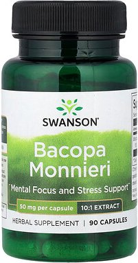 Swanson, Bacopa monnieri, Kleines Fettblatt, 50 mg, 90 Kapseln