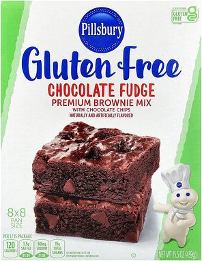 Pillsbury, Chocolate Fudge Premium Brownie Mix mit Schokoladenstückchen, glutenfrei, 439 g (15,5 oz.)